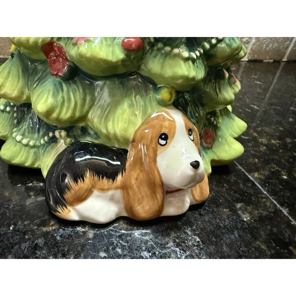 Pioneer Woman Dog Charlie Christmas Tree Cookie Jar Wishful Winter Classic Decor